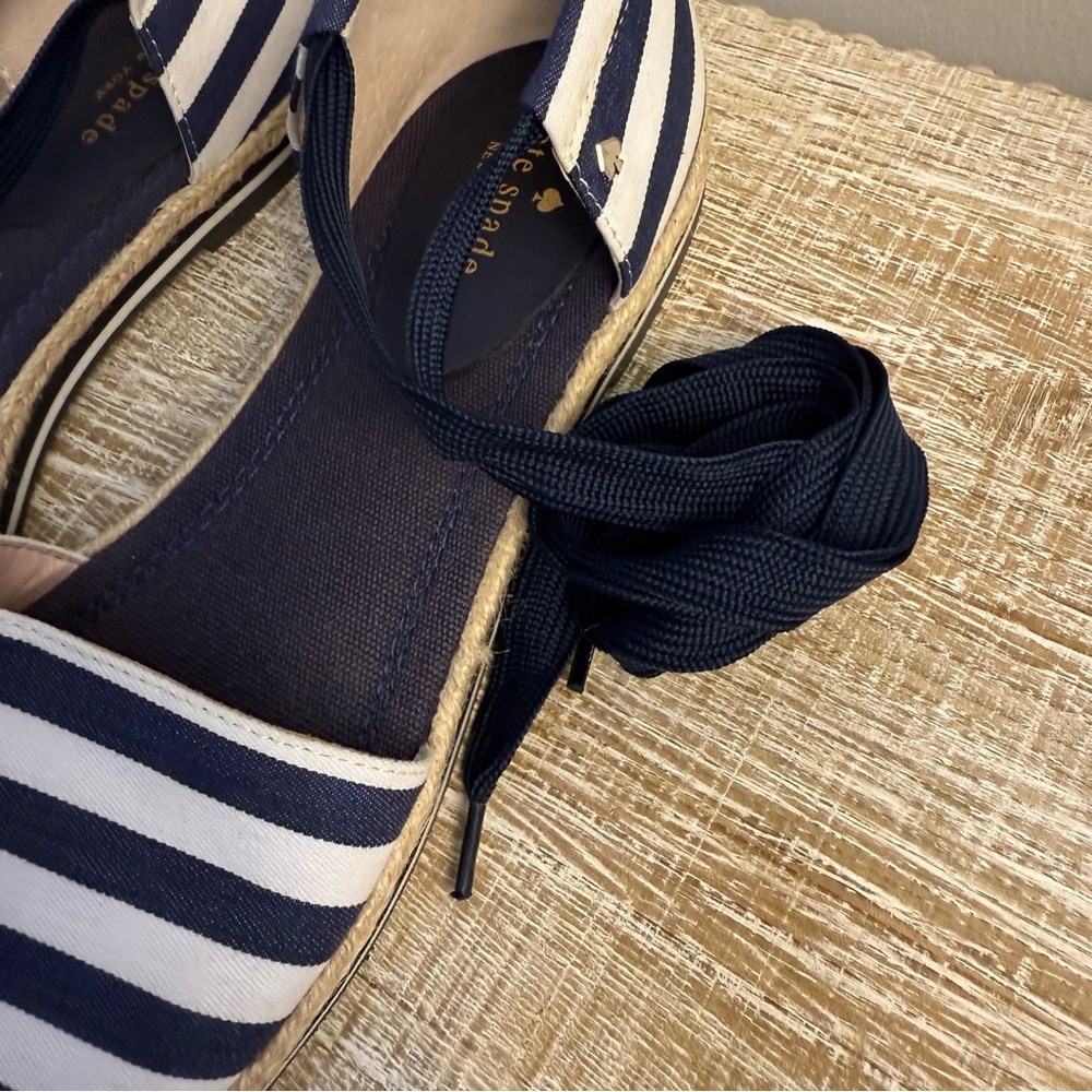 Kate Spade Blue and White Striped Espadrilles, 10M - Picture 4 of 13
